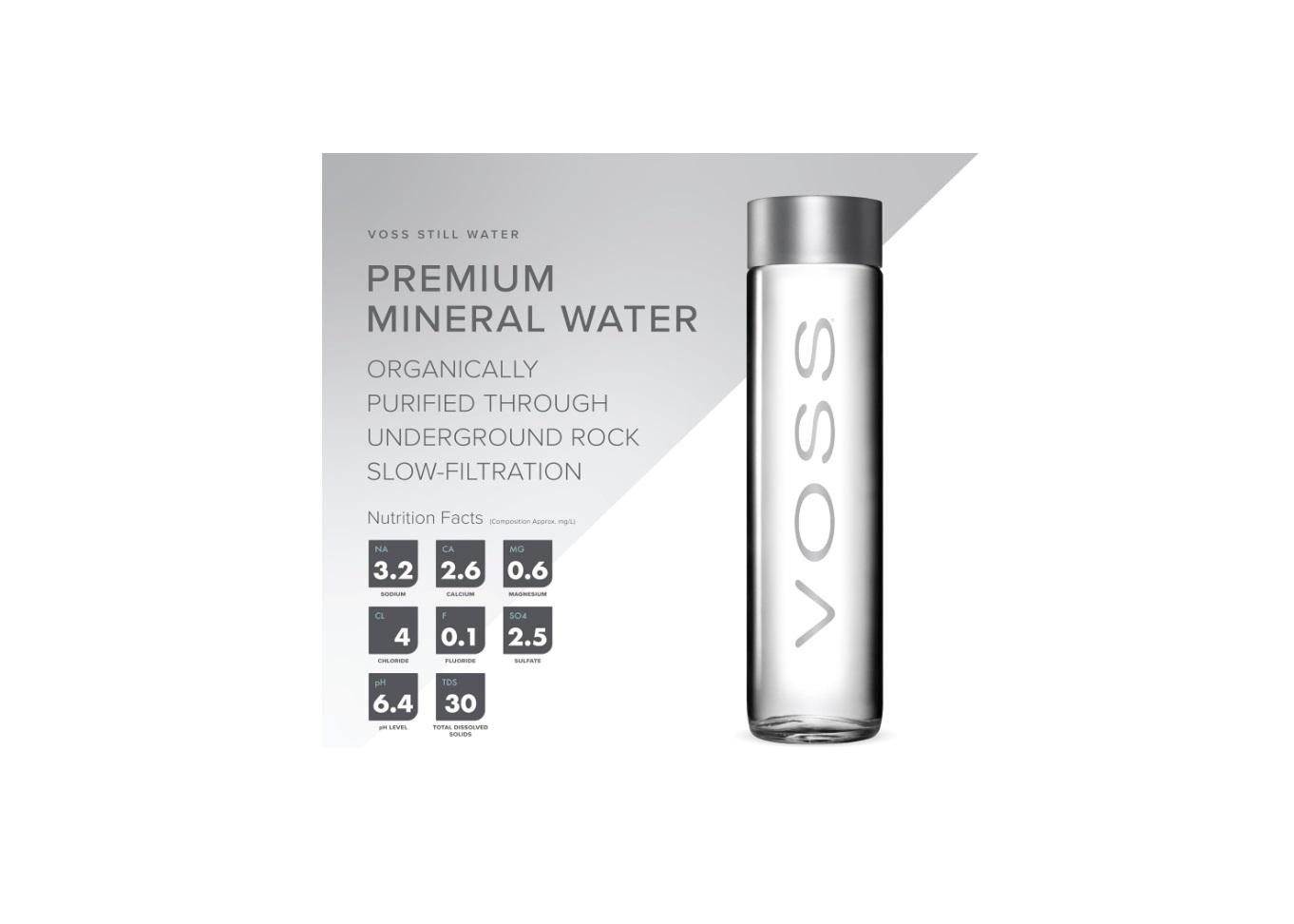 Voss Still Water, Glass bottle - 800 ml x 12