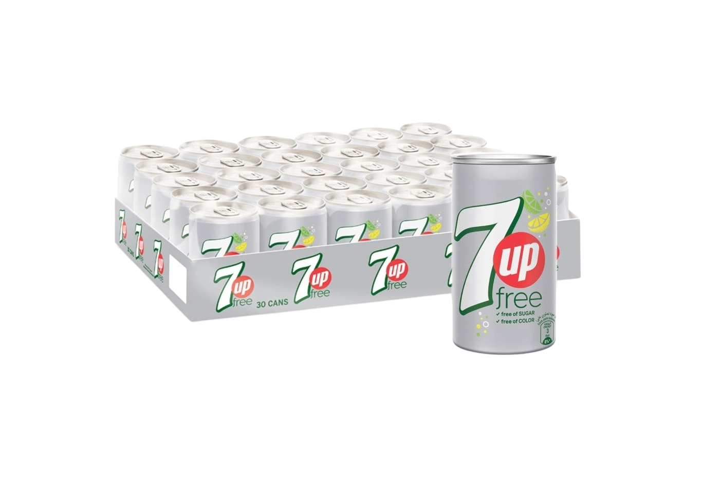 7Up Diet Softdrink, Can - 150 ml x 15