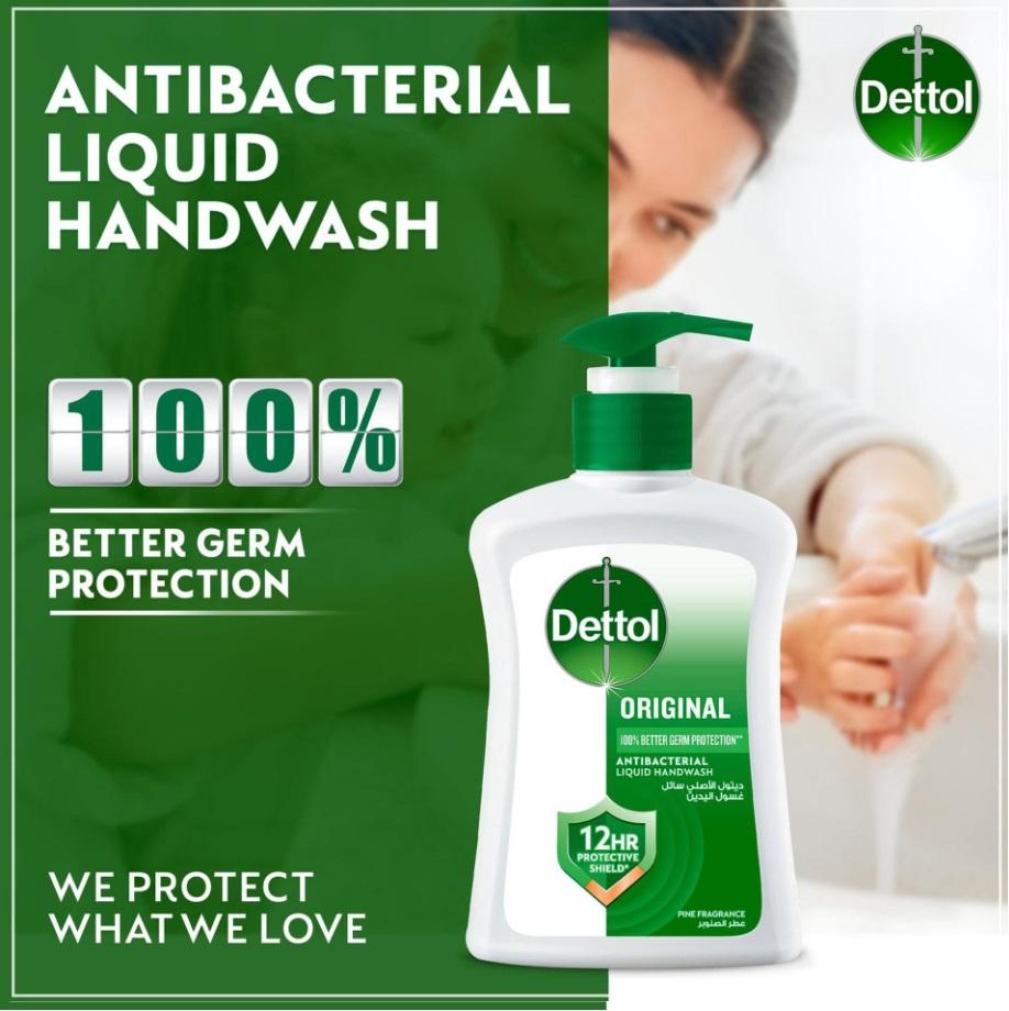Dettol Original Liquid Hand Wash Soap Pump, Pine Scent - 200 ml