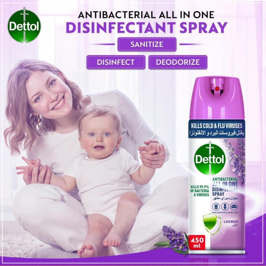 Dettol Disinfectant Spray, Lavender - 450 ml