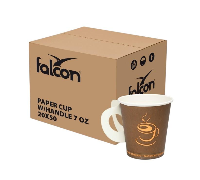 Falcon Paper Cup with Handle, 7 oz - 50 pcs