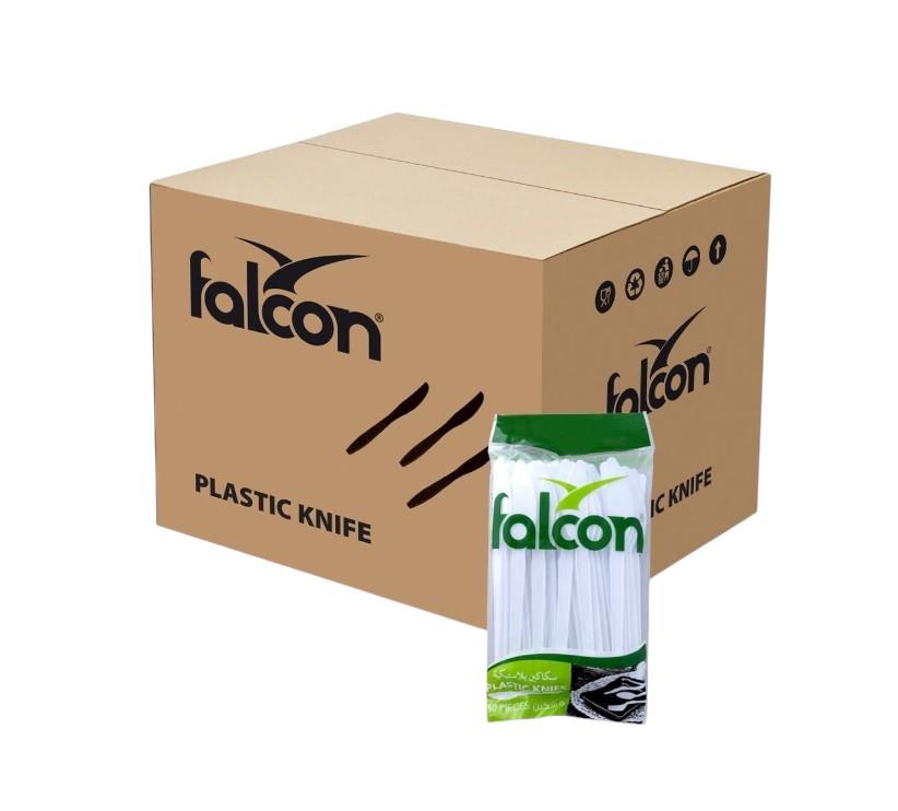 Falcon Plastic Knife, White - 50 pcs