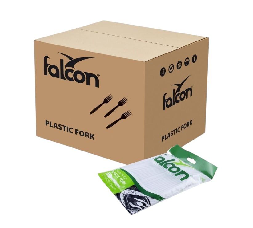 Falcon Plastic Teaspoon, White - 50 pcs