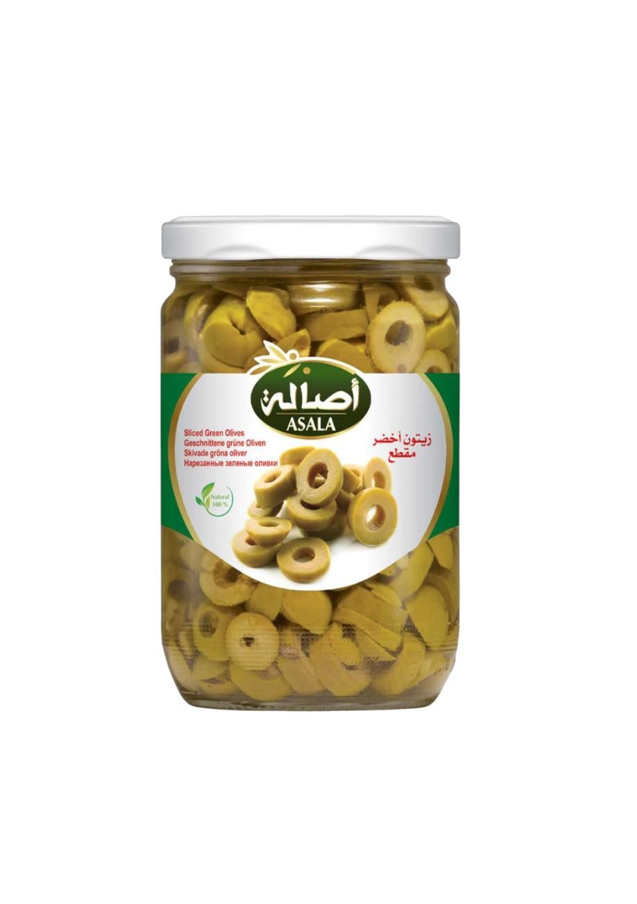 Asala Sliced Green Olive, Glass Bottle - 400g