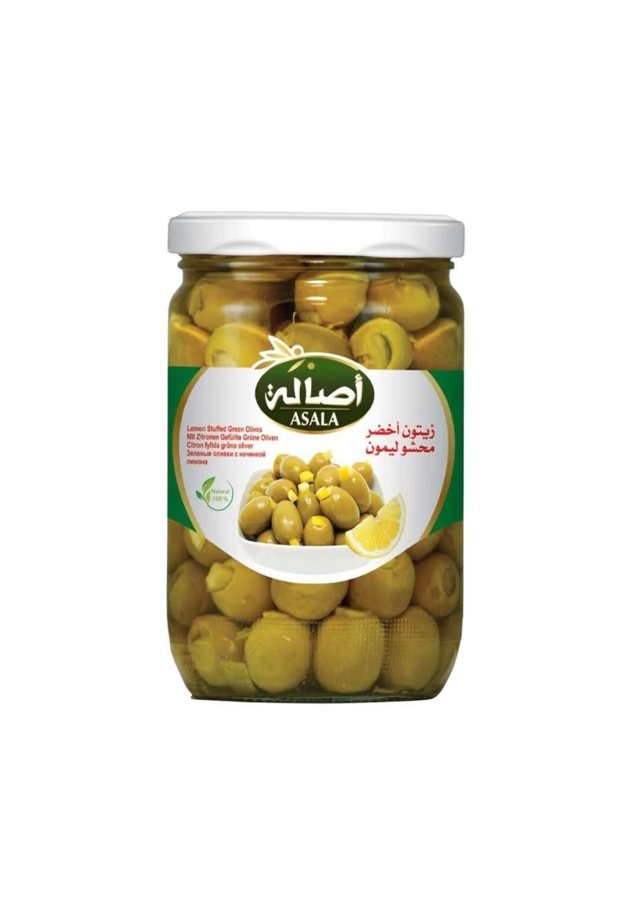 Asala Green Olive Stuffed with Lemon, Glass Bottle - 400g