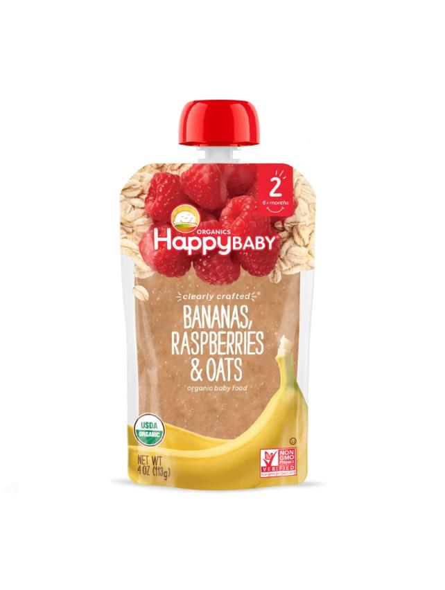 Happy Family Organics Clearly Crafted Stage 2 Bananas, Raspberries and Oats - 113g