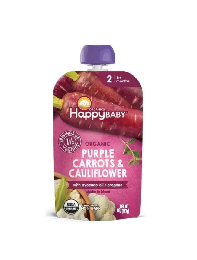 Happy Family Organics Savory Blend Stage 2 Purple Carrots and Cauliflower with Avocado Oil and Oregano - 113g