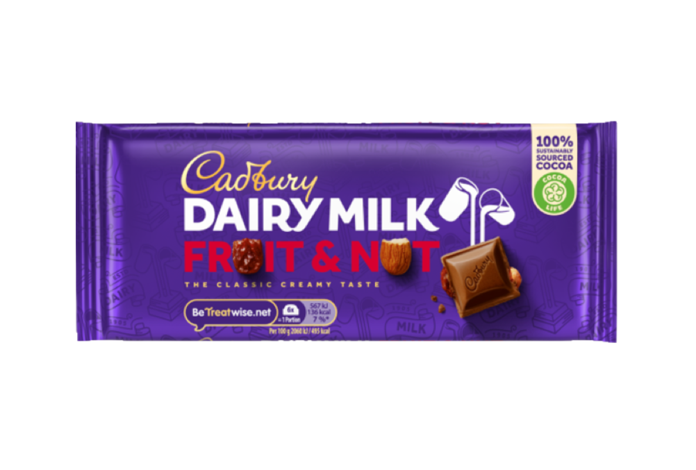 Cadbury Dairy Milk Fruit & Nut Chocolate Bar - 100g