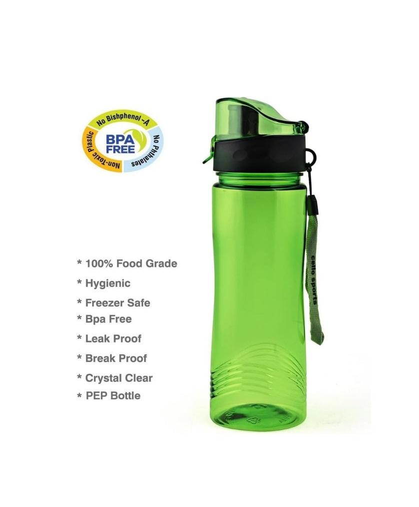 Cello Sportster Plastic Sports Bottle, Green - 700 ml