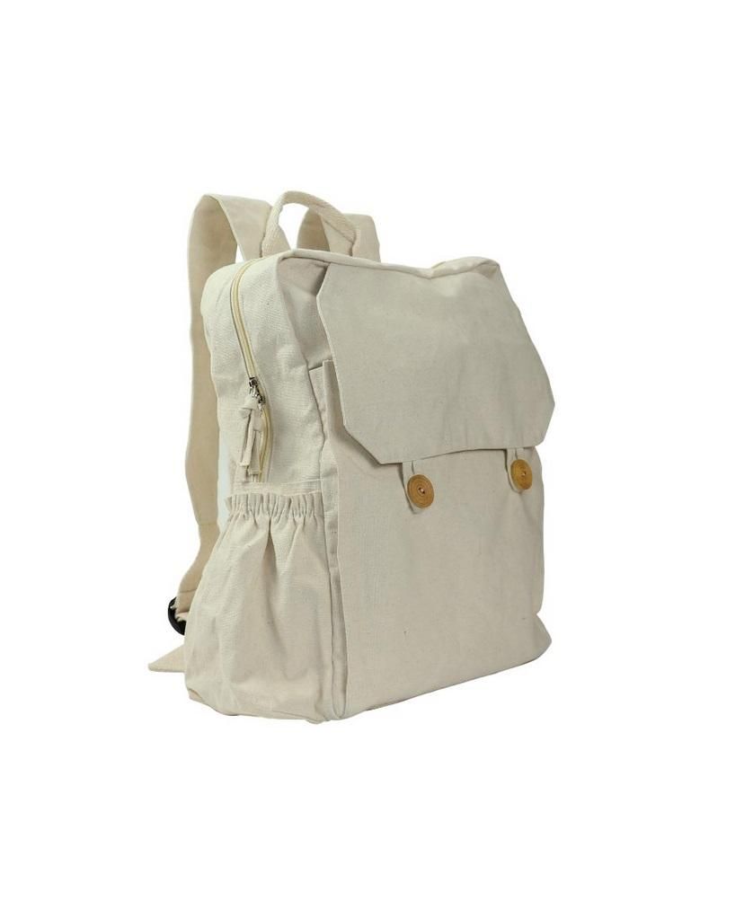 Cotton Backpack with Zipper Closure