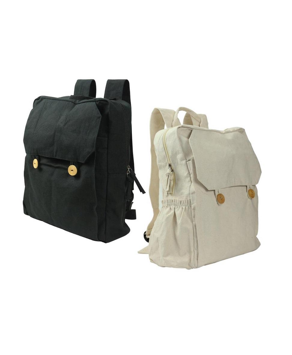 Cotton Backpack with Zipper Closure