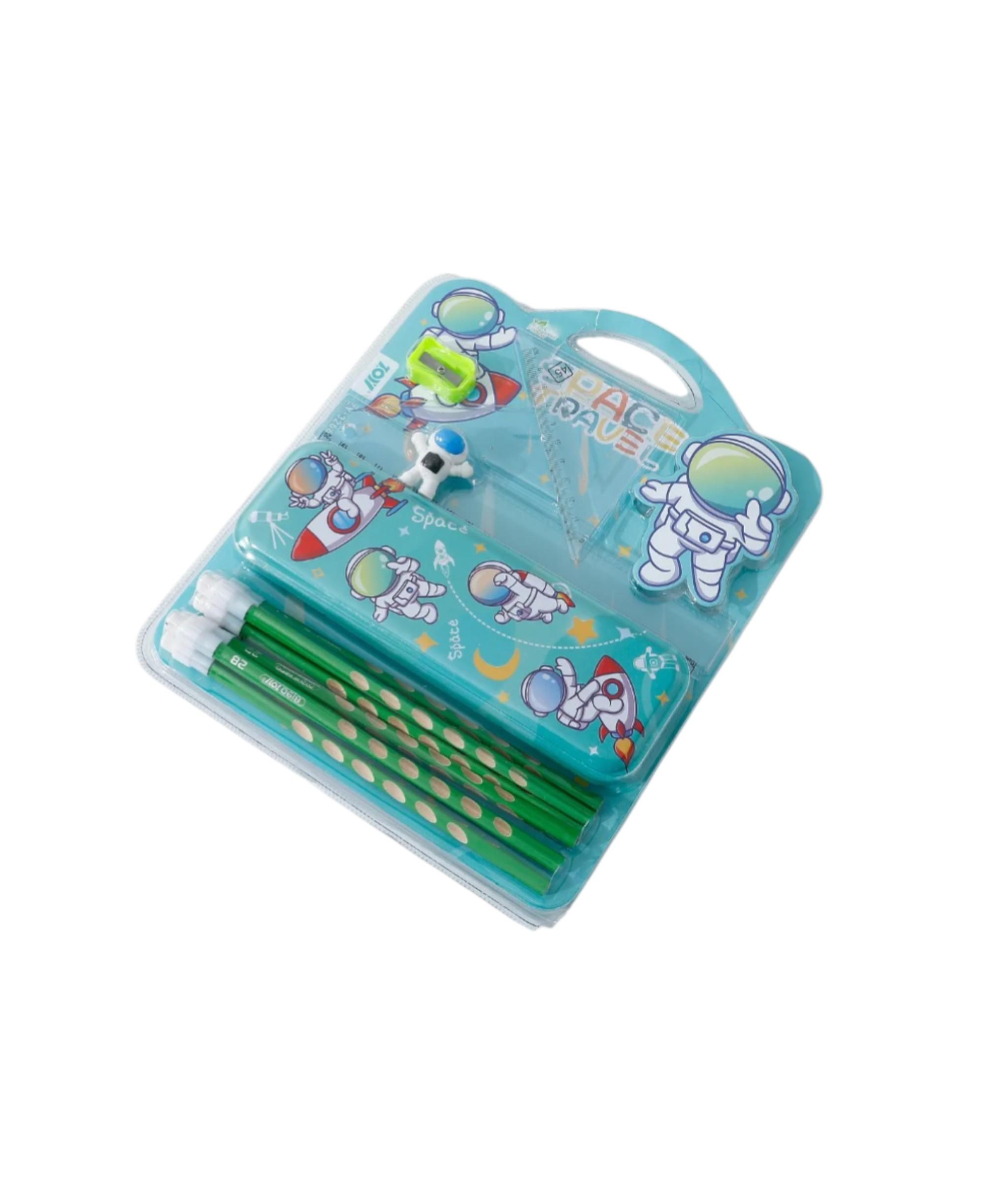Stylish Astronaut Kids Stationery 12 Pieces Set