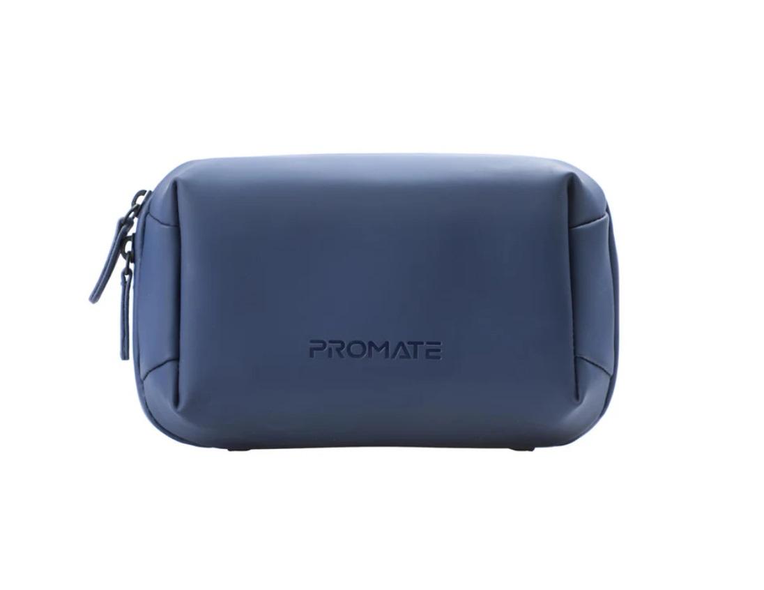 Promate Velvena Tech Essential Organizer Pouch Bag, Blue