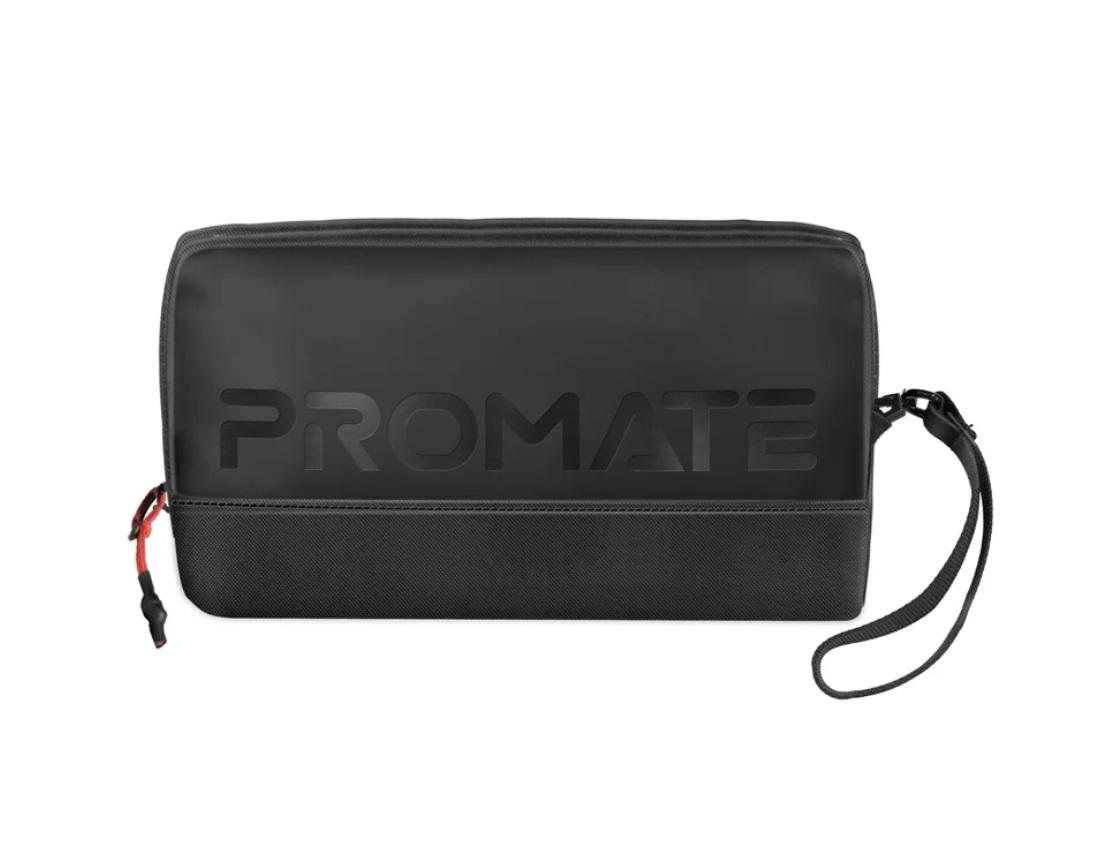 Promate Vali Lightweight Tech Pouch Bag, Black