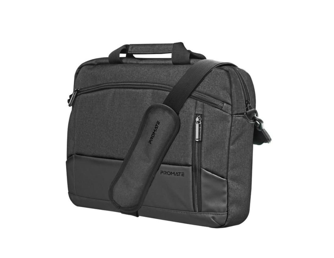 Promate Satchel-MB, SleekComfort 15.6" Laptop Messenger Bag, Black