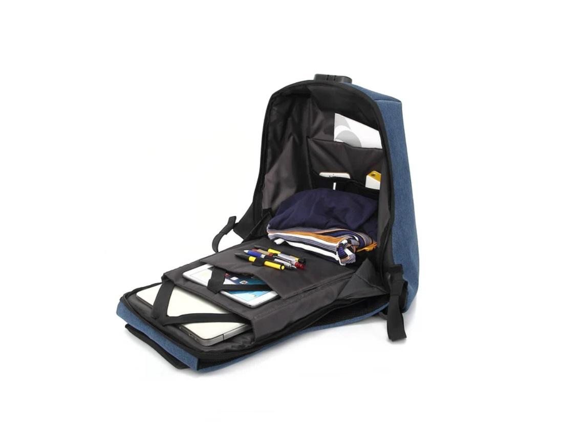 Promate Defender-13, Anti-Theft Backpack for 13” Laptop, Blue