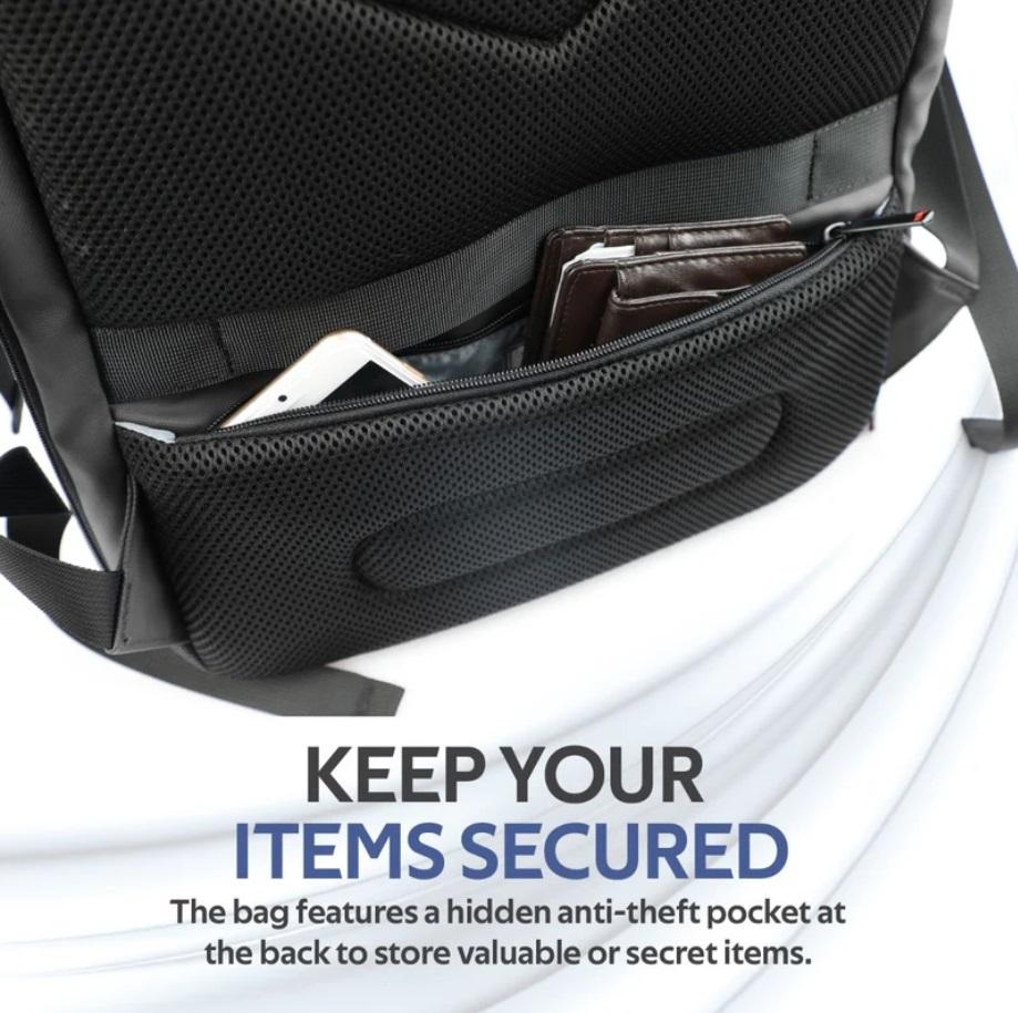 Promate TrekPack-BP, Professional Slim 17.3" Laptop Backpack, Black