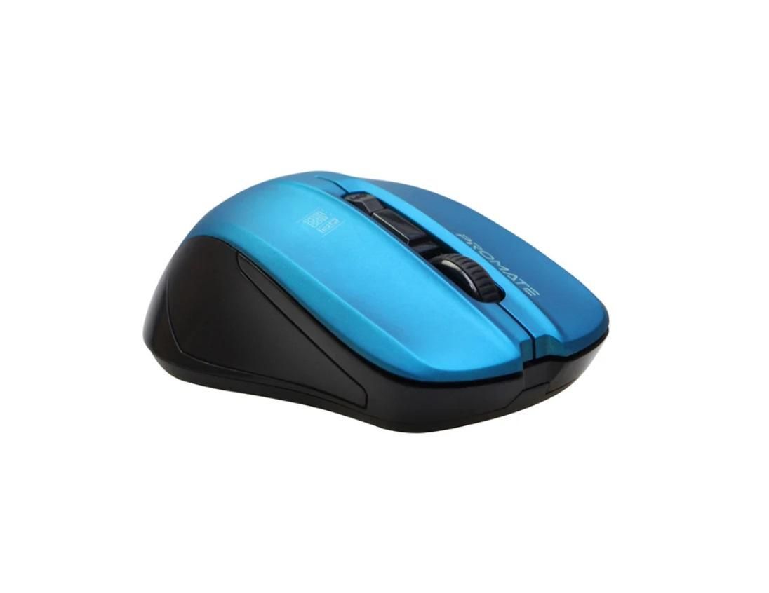 Promate Contour, Comfort Performance Wireless Ergonomic Mouse, Blue