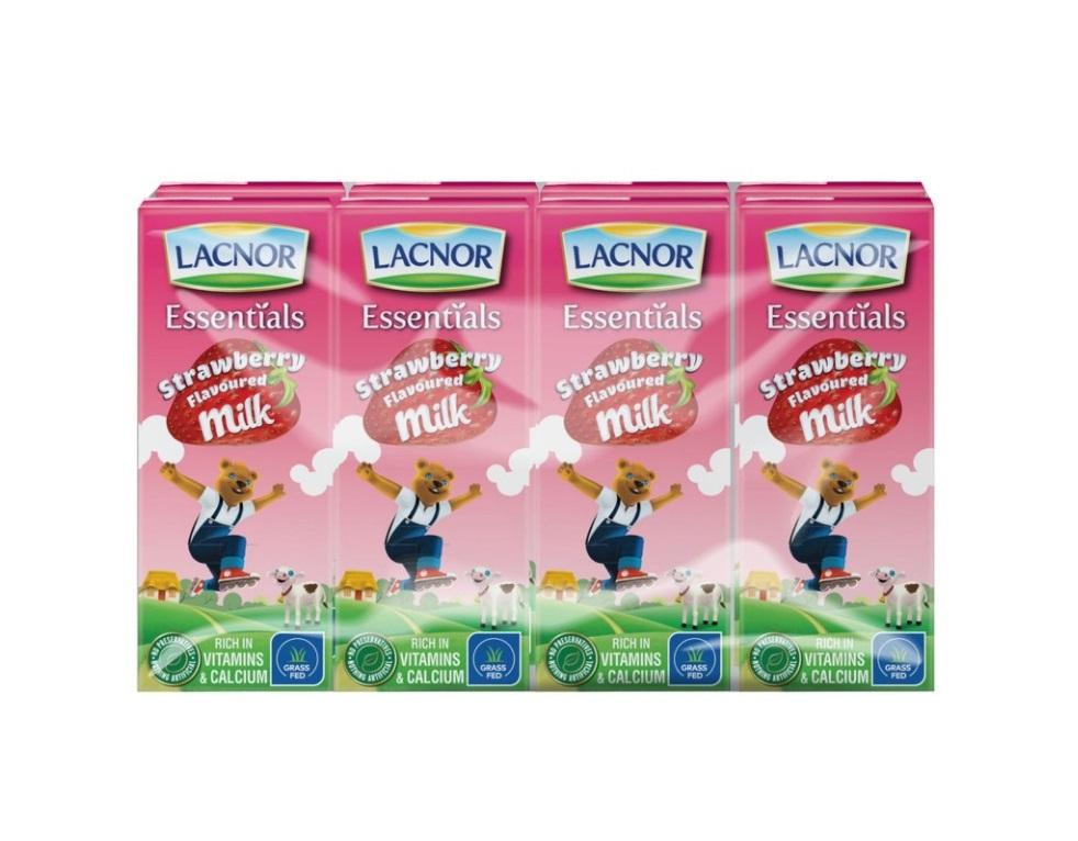 Lacnor Strawberry Flavoured Milk - 180 ml x 8