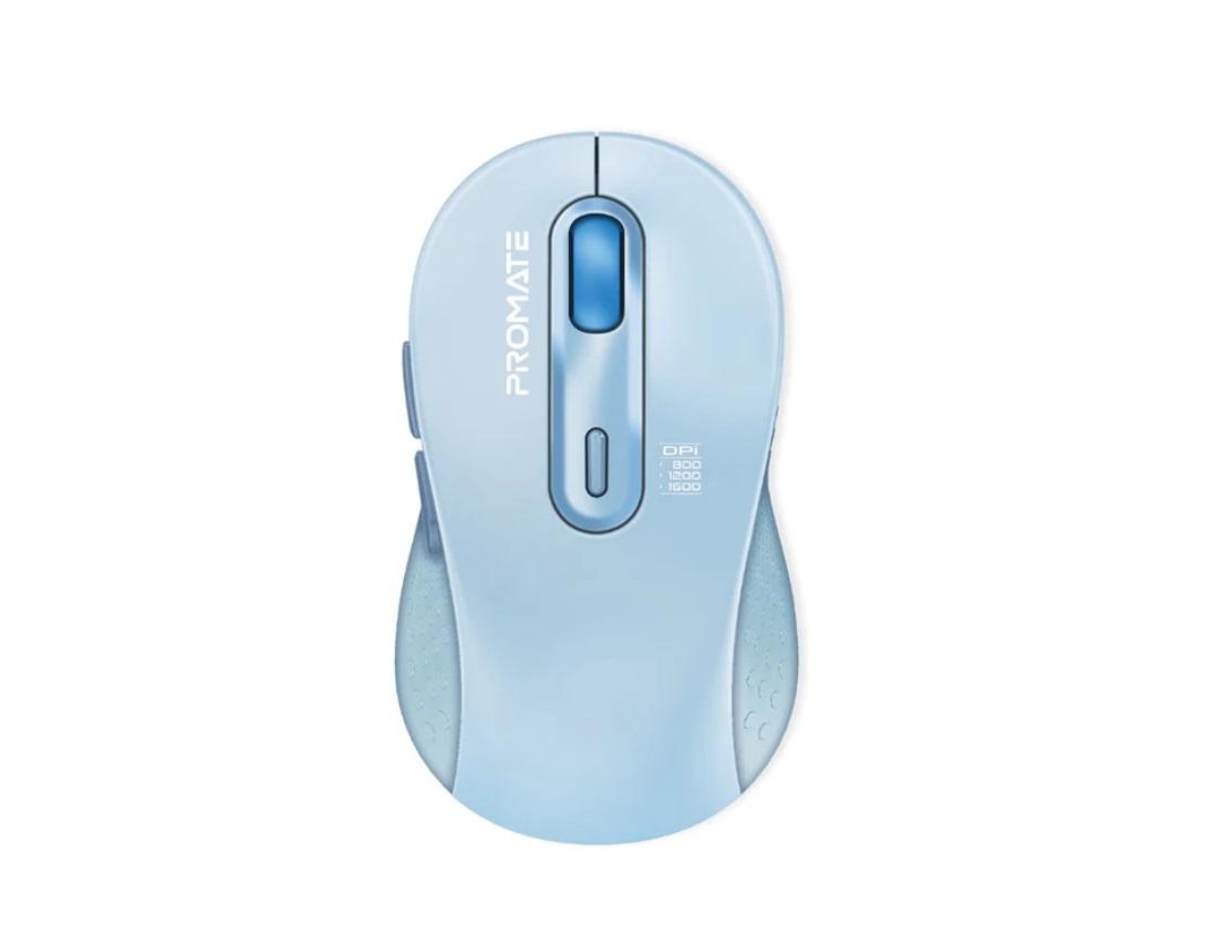 Promate Ken, Dual Mode Wireless Optical Mouse with BT & RF Connectivity, Blue