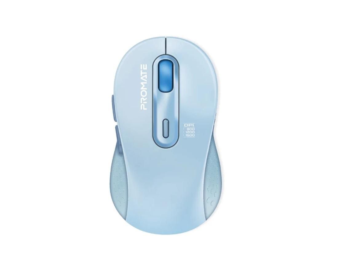 Promate Ken, Dual Mode Wireless Optical Mouse with BT & RF Connectivity, Blue