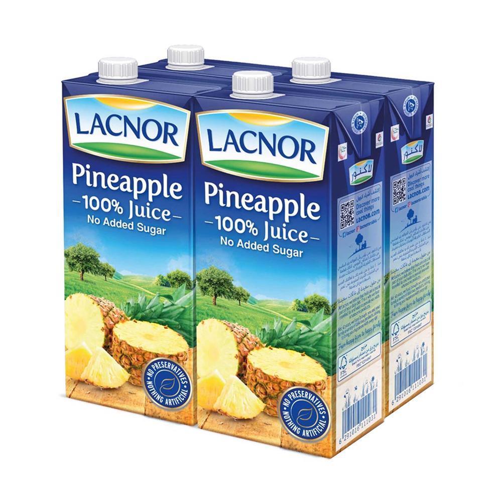 Lacnor Essentials Pineapple Juice - 1 Liter x 4