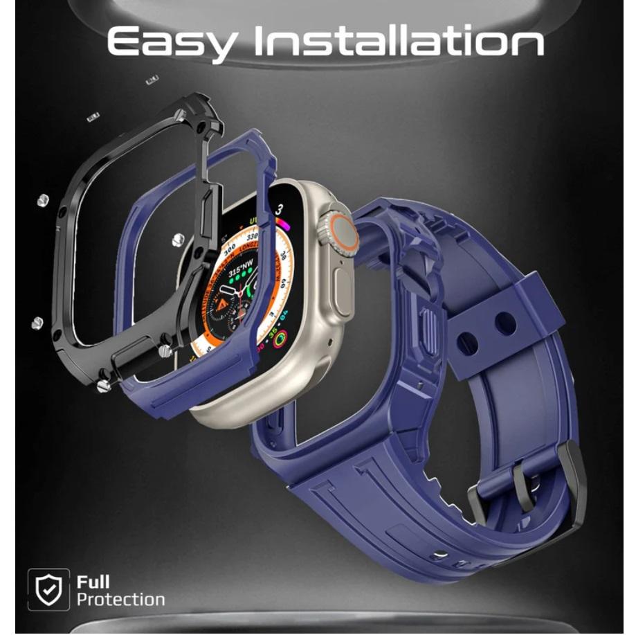 Promate CaseBand, Durable Protection Watch Case with TPU Watch Band, Blue