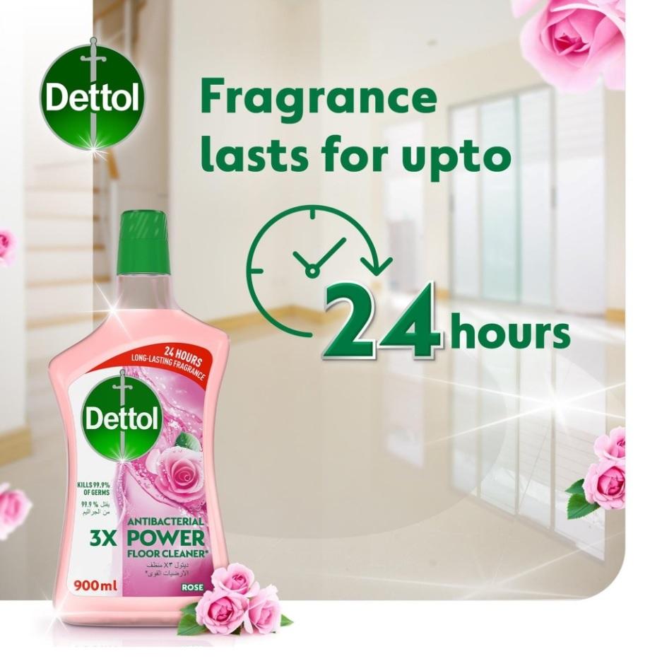 Dettol Rose Antibacterial Power Floor Cleaner - 900 ml