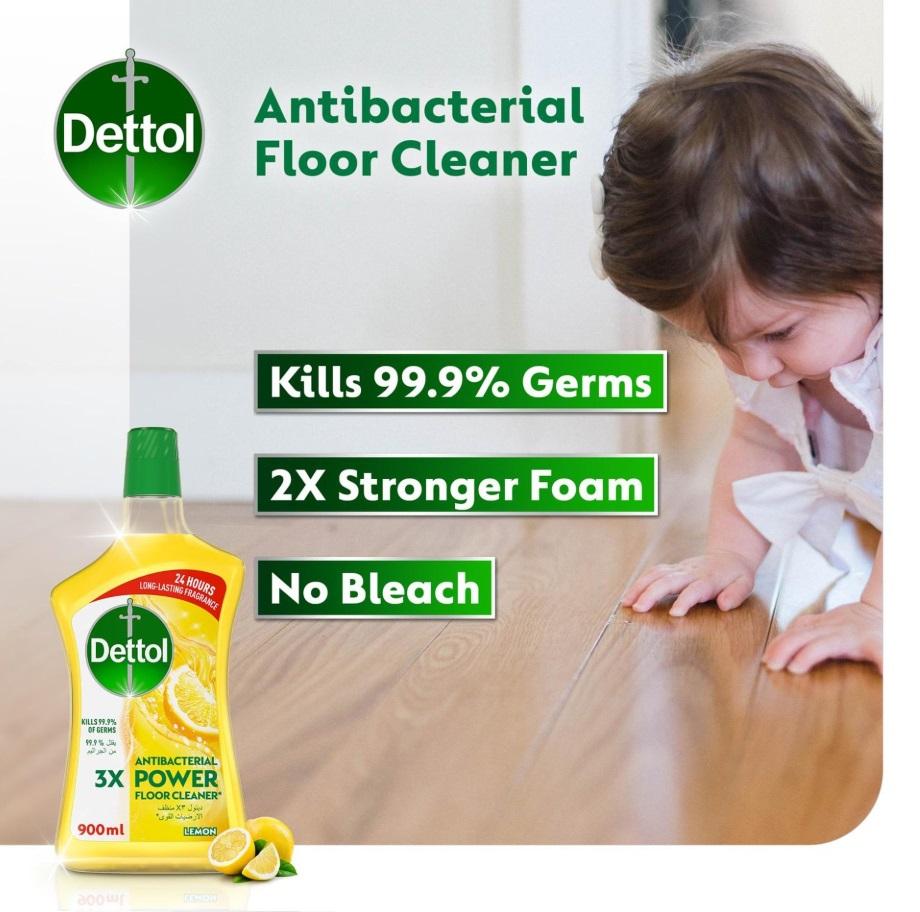 Dettol Lemon Antibacterial Power Floor Cleaner - 900 ml