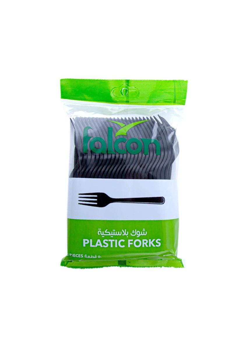 Falcon Heavy Duty Plastic Fork, Black - 50 pcs