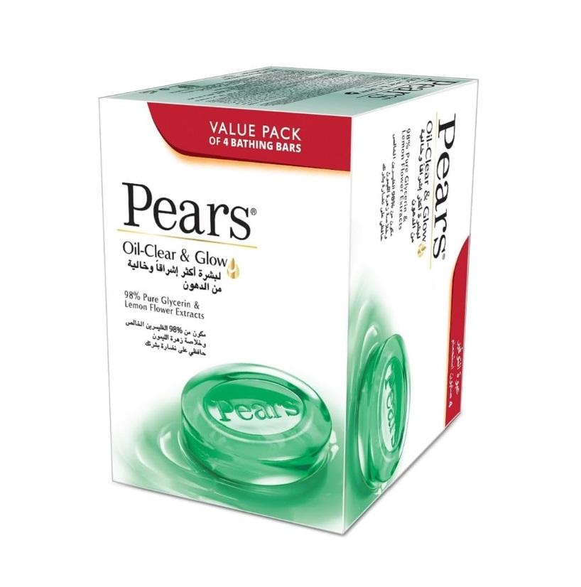 Pears Oil Clear & Glow Bar Soap - 125g x 4