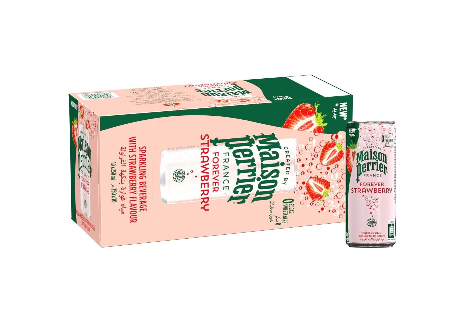 Maison Perrier Strawberry Flavor, Slim Can  - 250 ml x 10