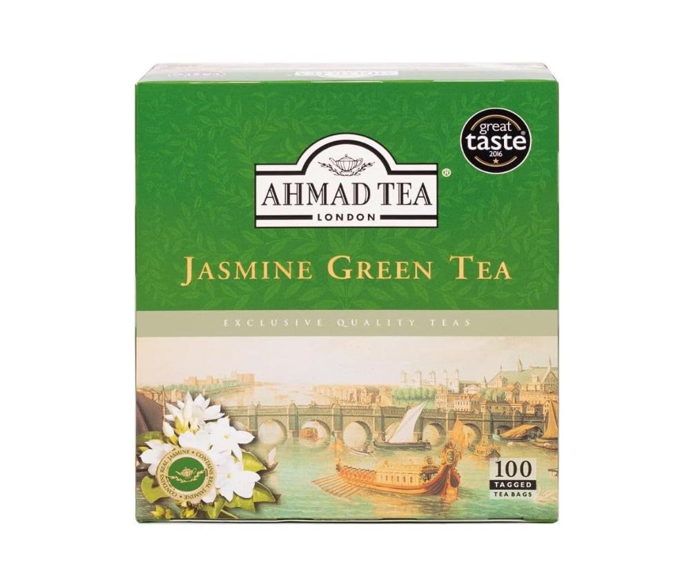 Ahmad Tea Jasmine Green Tea, Tagged - 100 bags