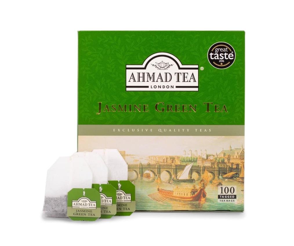 Ahmad Tea Jasmine Green Tea, Tagged - 100 bags