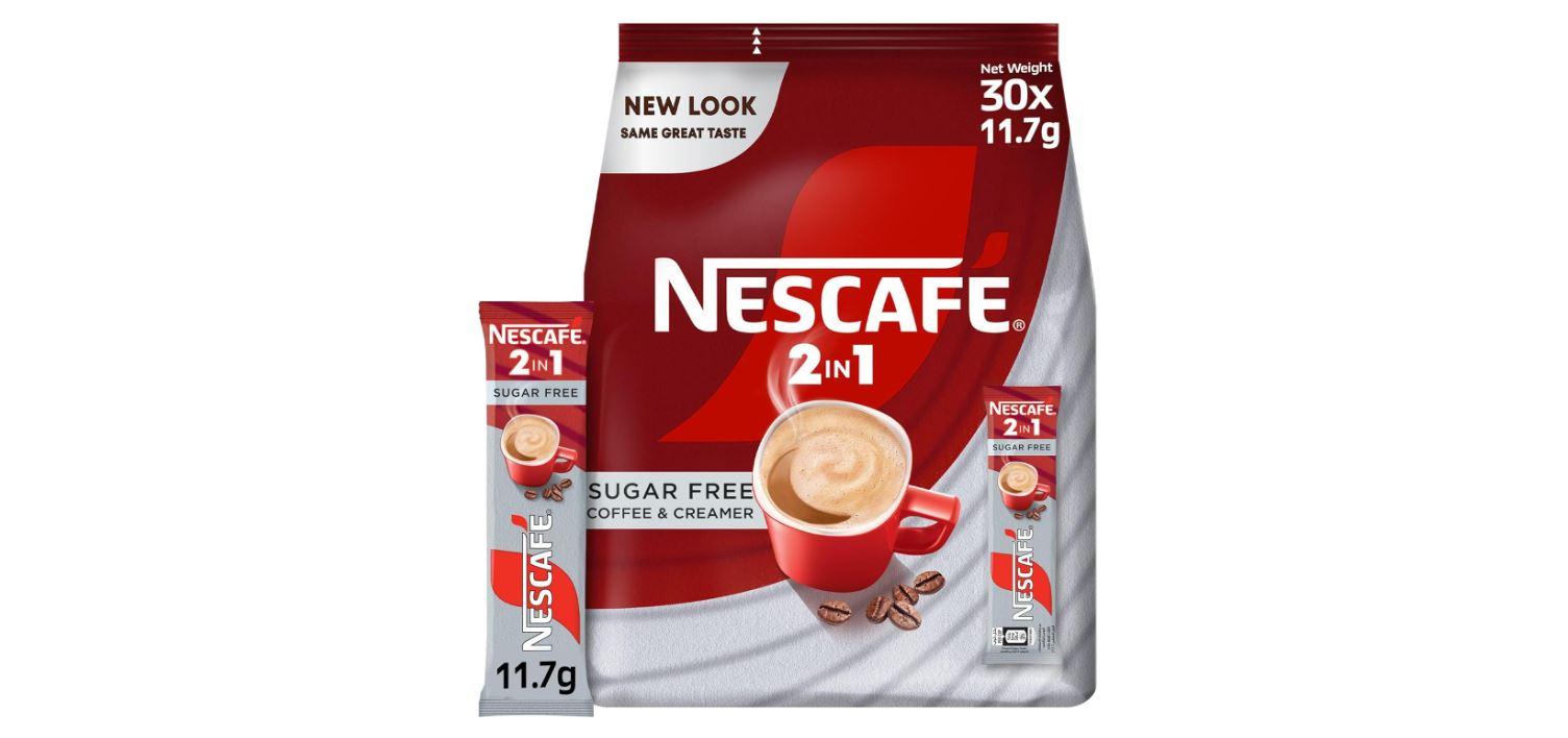 Nescafe 2-In-1 Sugar Free Smooth And Rich Instant Coffee Mix - 11.7g x 30