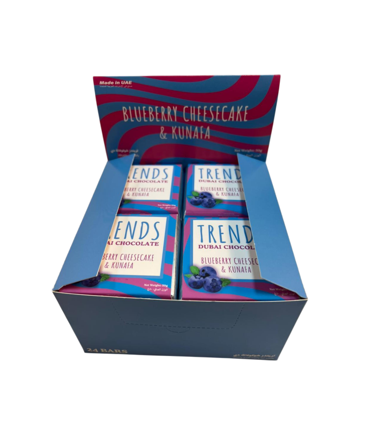 Trends Dubai Chocolate, Blueberry Cheesecake & Kunafa - 50g