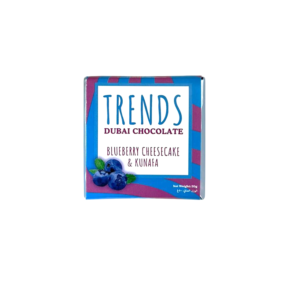 Trends Dubai Chocolate, Blueberry Cheesecake & Kunafa - 50g