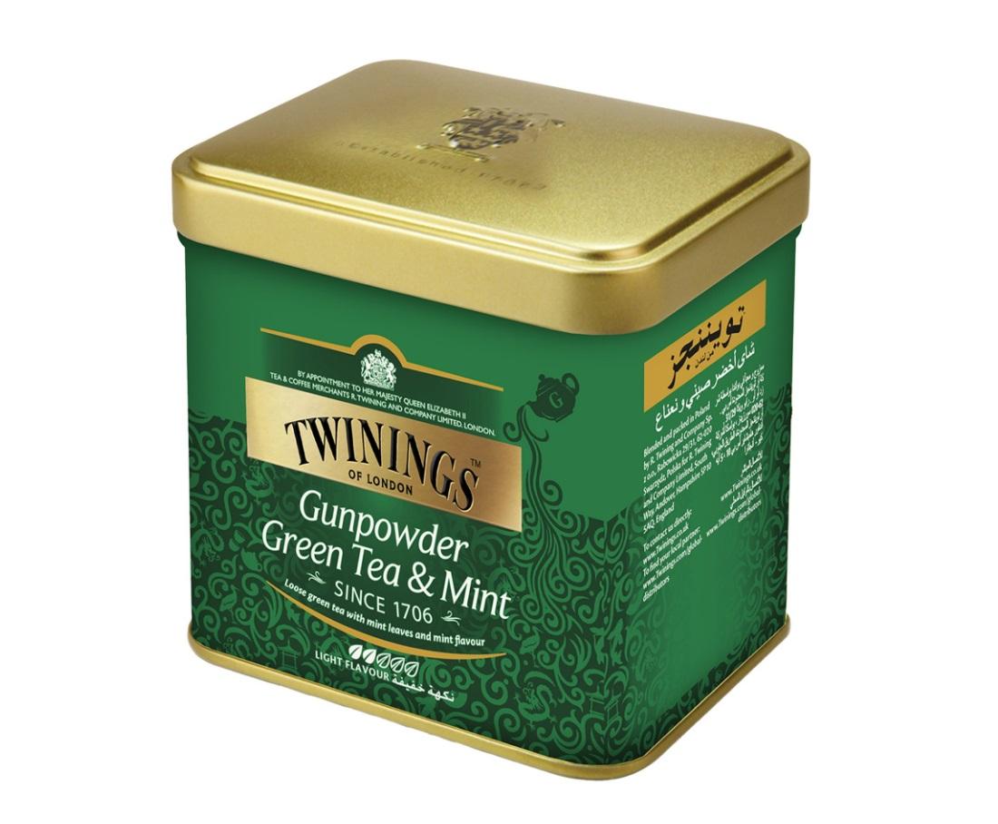Twinings Gun Powder Green Tea with Mint, Tin - 200g