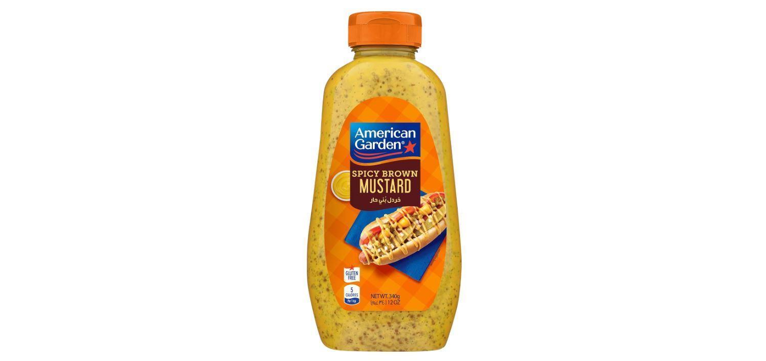 American Garden Squeeze Clear Mustard, Spicy Brown - 12 oz