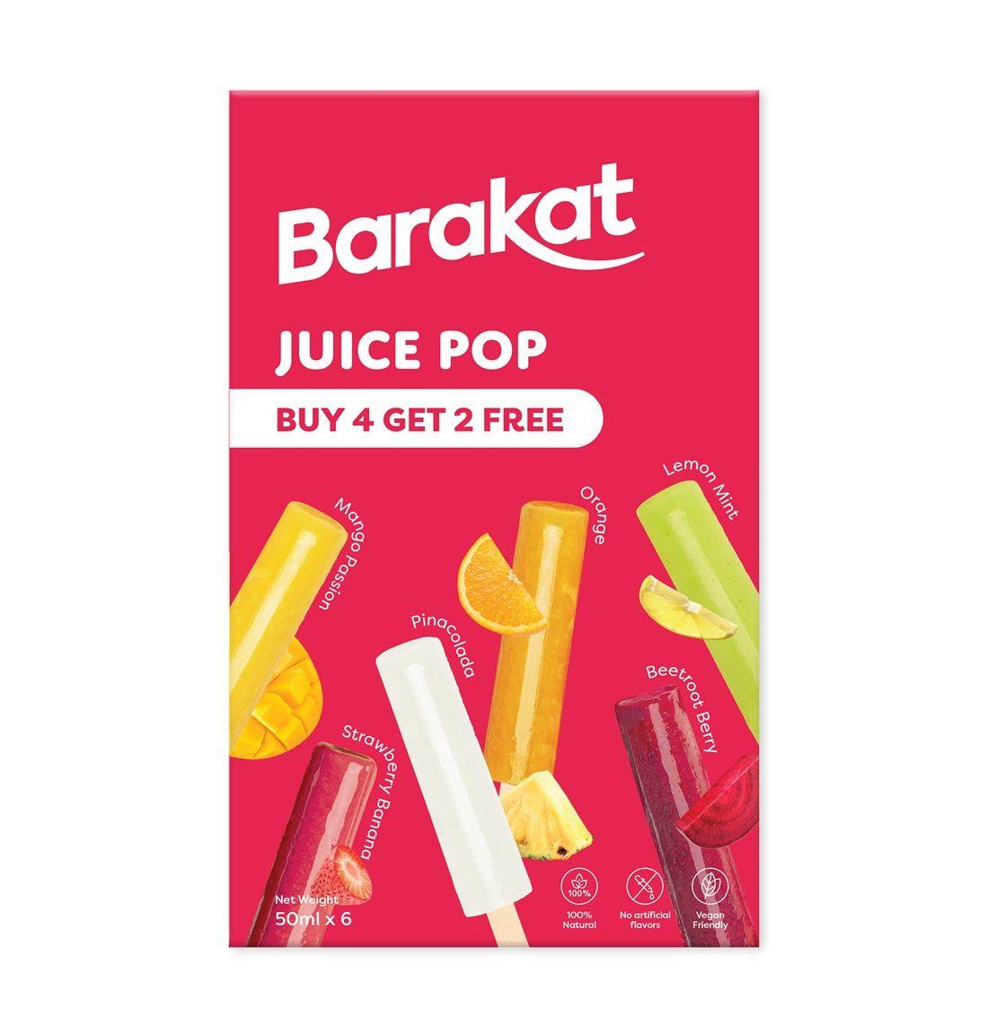 Barakat Multi Pack Juice Pops - 50 ml (4+2 Free Pack)