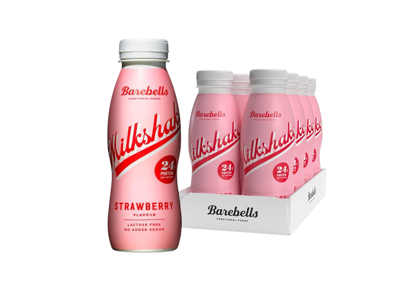 Barebells Protein Milkshake, Strawberry - 330 ml x 8