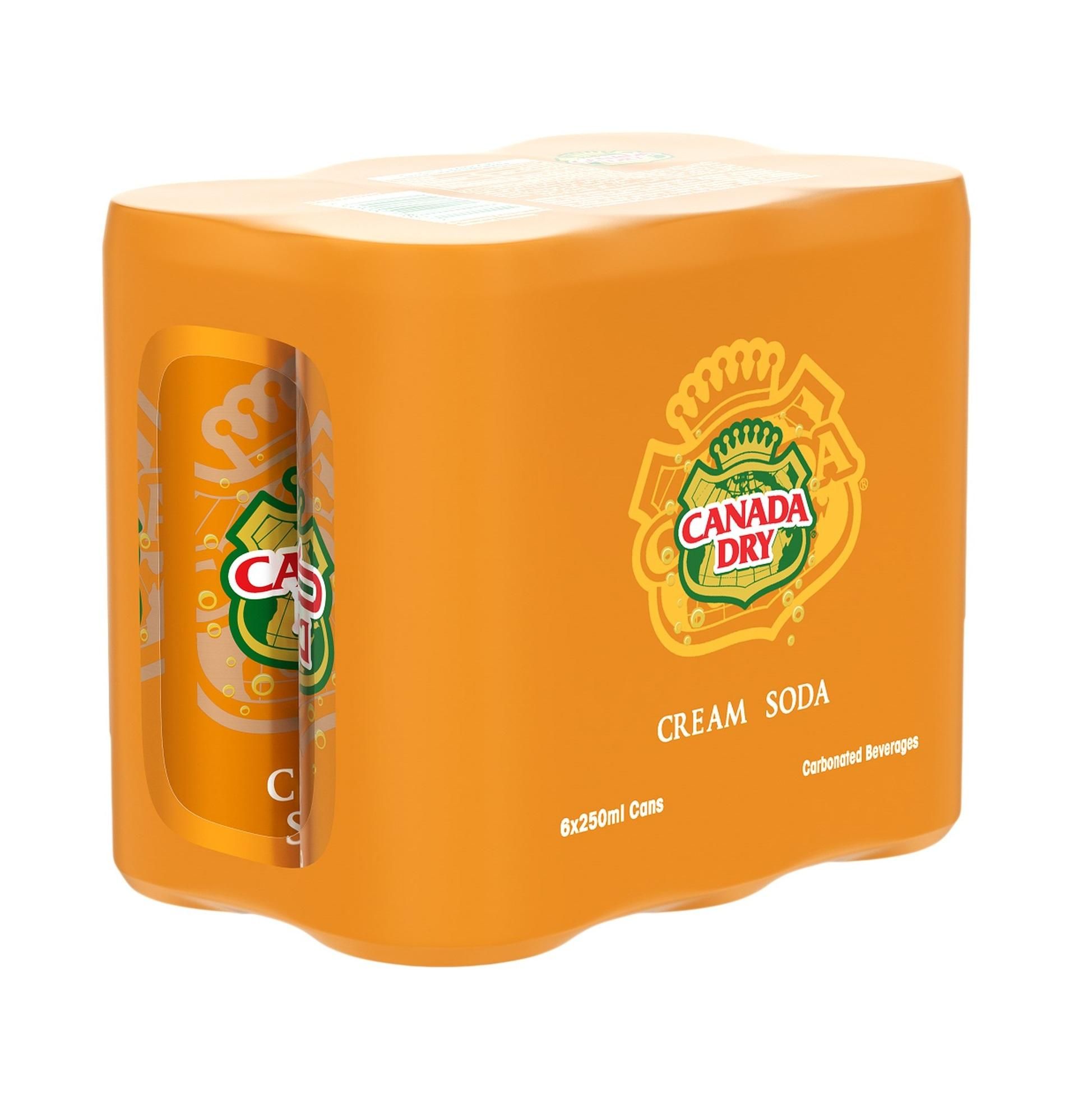 Canada Dry Cream Soda, Can - 250 ml x 6