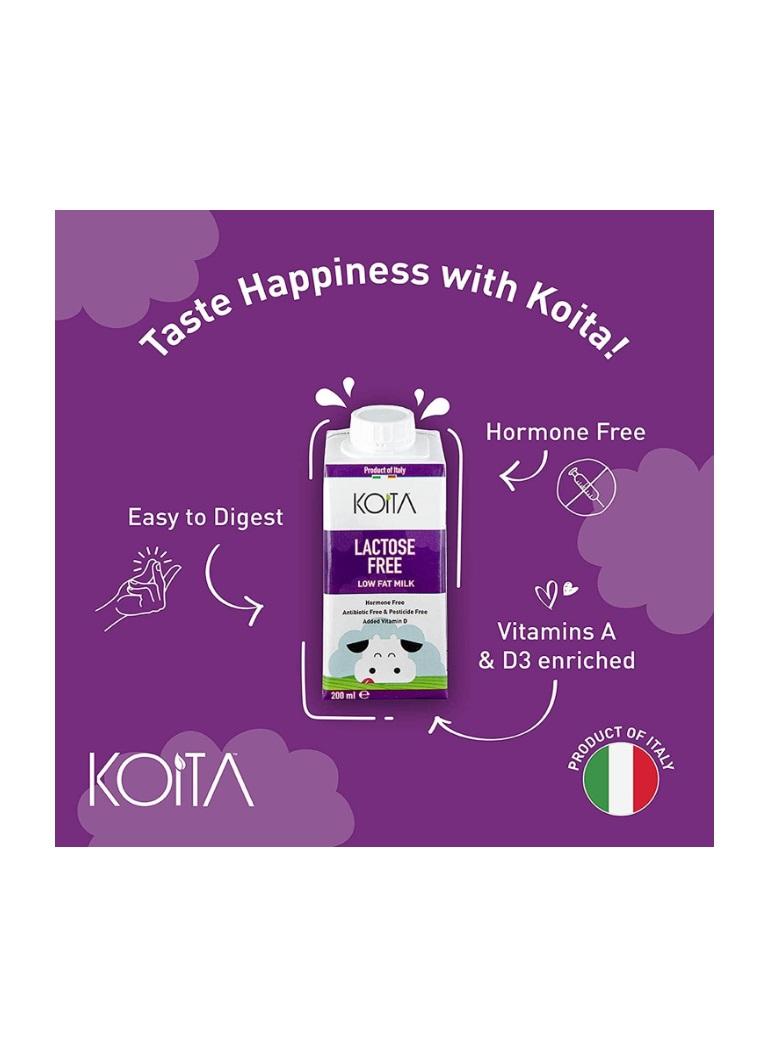 Koita Lactose-Free Low Fat Milk - 200 ml x 24