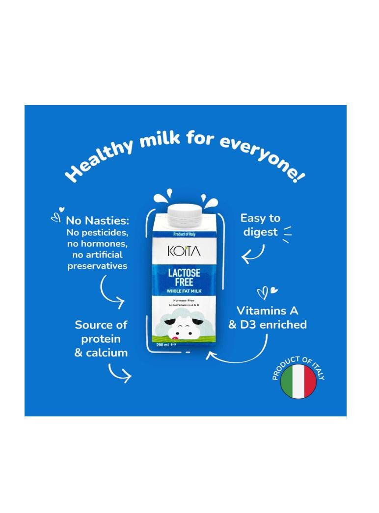 Koita Lactose-Free Whole Fat Milk - 200 ml x 24