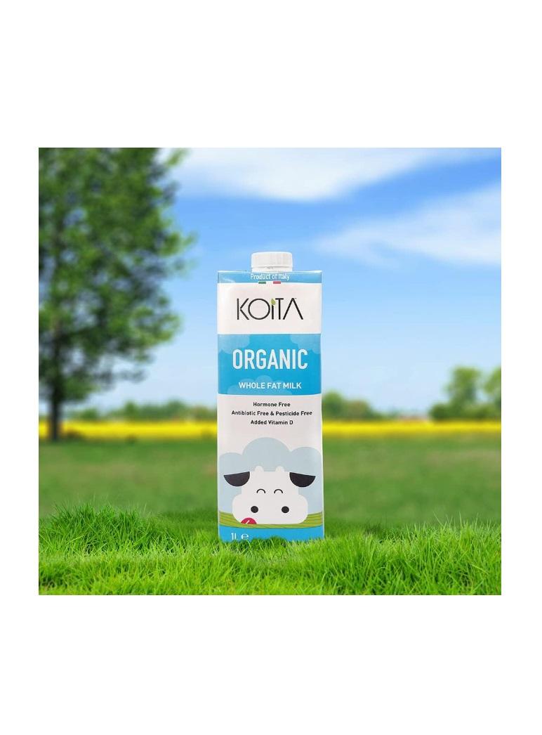 Koita Organic Milk, Whole Fat - 1 Liter x 12