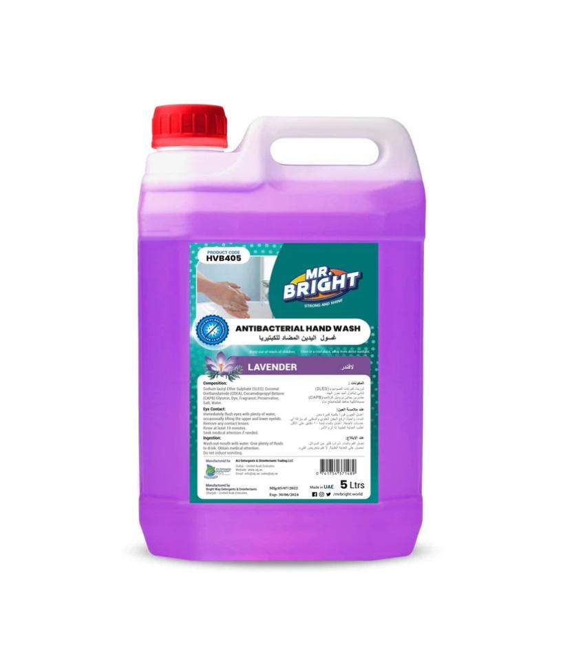 Mr. Bright Hand Wash Liquid Soap, Lavender - 5 Liter