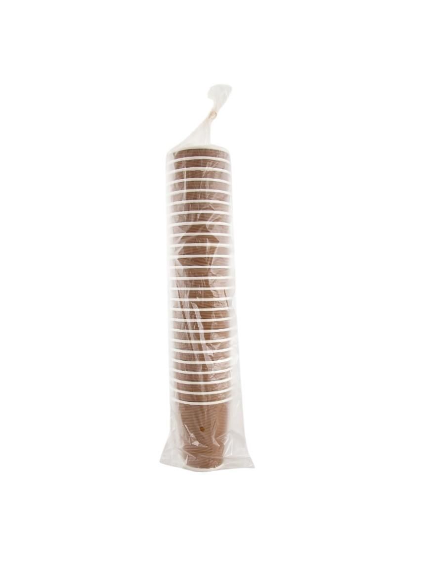 Falcon Paper Cup Ripple Brown, 12 oz - 25 pcs