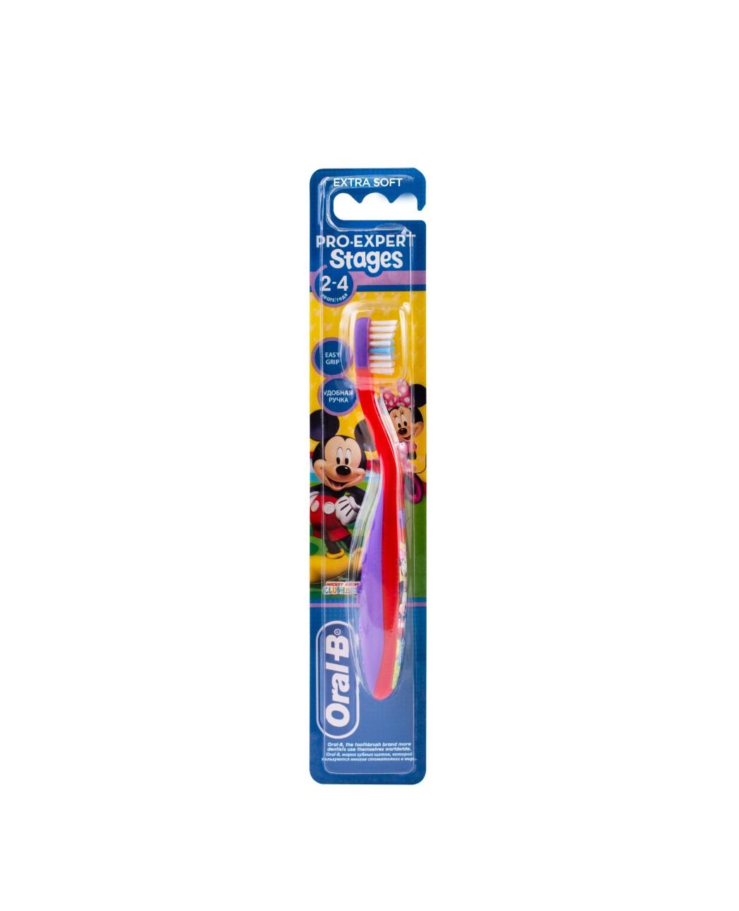 Oral-B Baby Stages 2 Disney Mickey Mouse Manual Toothbrush (2-4 Years), Extra Soft