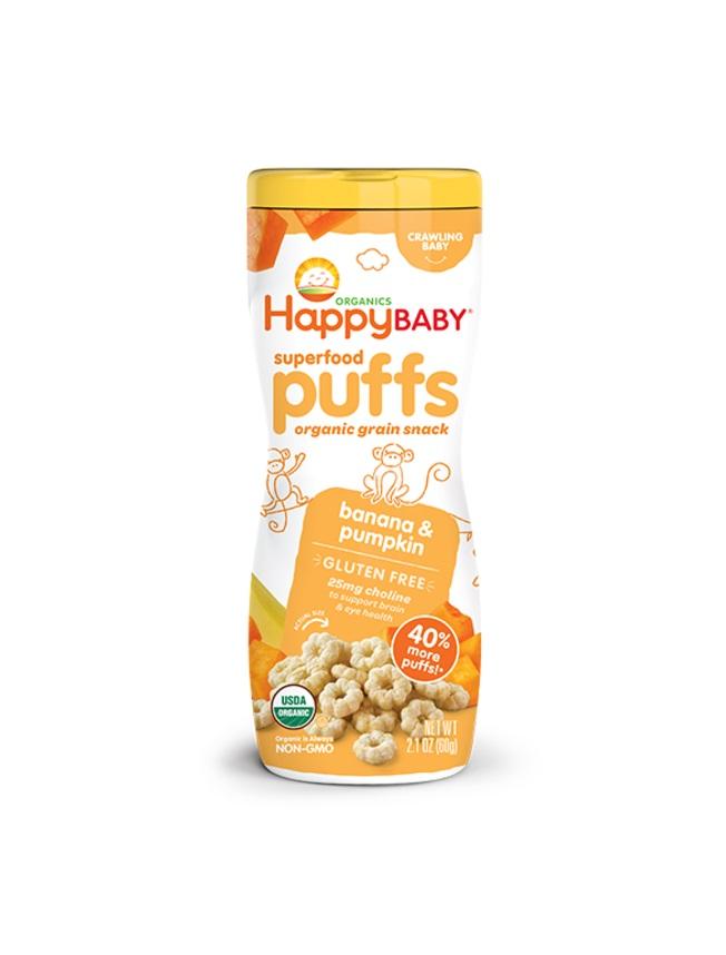 Happy Family Organics Superfood Puffs Banana and Pumpkin - 60g
