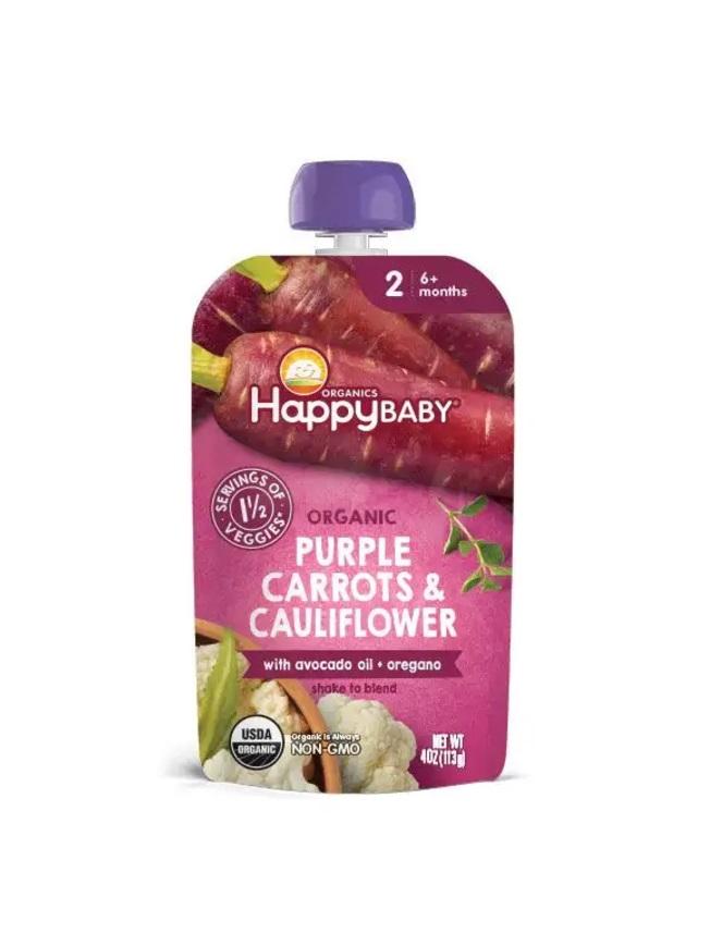 Happy Family Organics Savory Blend Stage 2 Purple Carrots and Cauliflower with Avocado Oil and Oregano - 113g